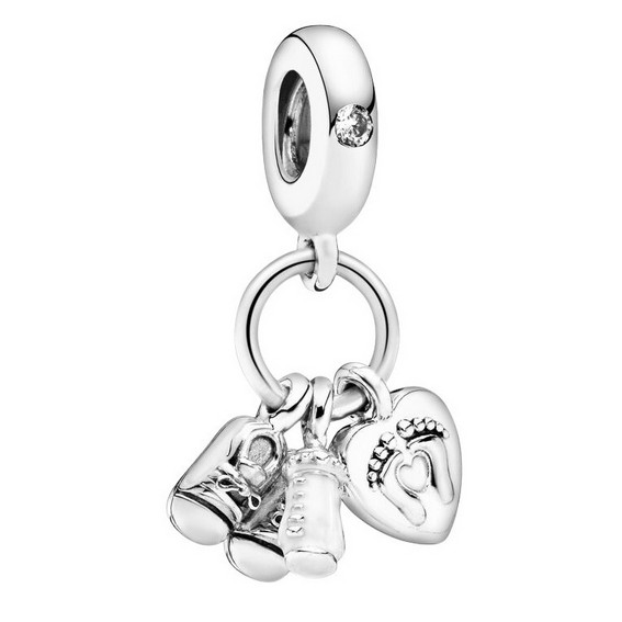 Pandora Baby Bottle and Shoes Dangle Charm 798106CZ For Women