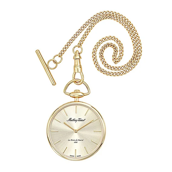 Mathey-Tissot Gold Tone Stainless Steel Champagne Dial Quartz P1PDI Unisex Pocket Watch