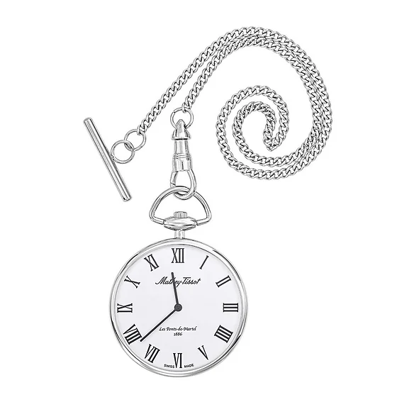 Mathey-Tissot Stainless Steel White Dial Quartz P3ABR Unisex Pocket Watch
