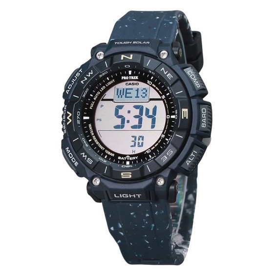 Relógio masculino Casio ProTrek Climber Line Digital Blue Silicon Strap Tough Solar PRG-340SC-2 100M