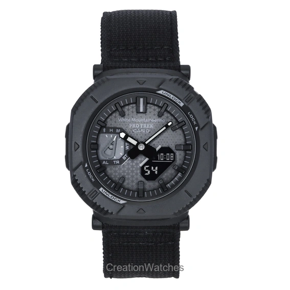 Casio Pro Trek Analog Digital White Mountaineering Black Dial Solar PRJ-B001WM-1 100M Men's Watch