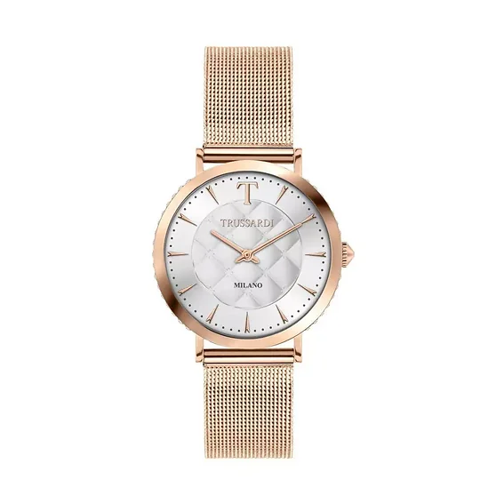 Trussardi T-Motif Crystal Accents White Dial Quartz R2453140503 Women's Watch