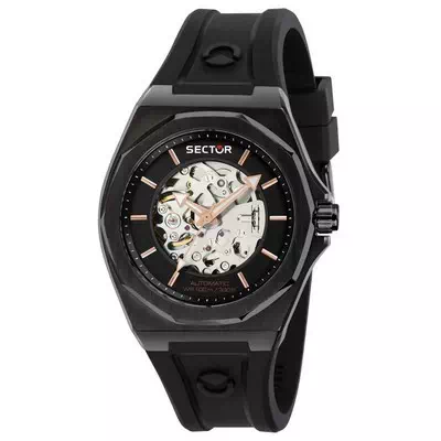 Setor 960 pulseira de silicone com mostrador preto automático R3221528001 100M relógio masculino