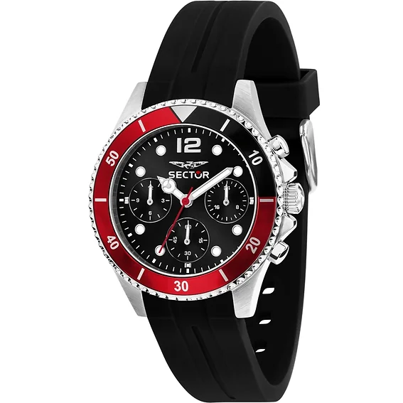 Sector 230 Multifunction Silicone Strap Black Dial Quartz R3251161053 100M Men's Watch