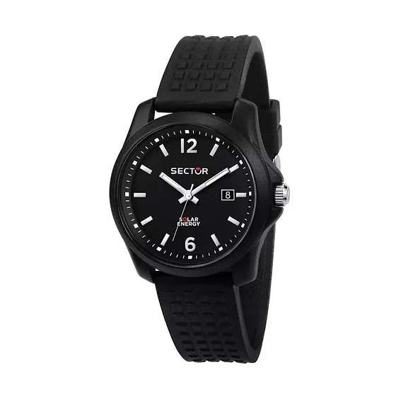Sector 16.5 Black Dial Silicon Strap Quartz R3251165001 Men's Watch