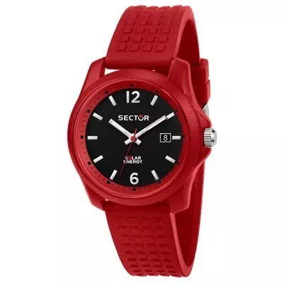 Setor 16.5 pulseira de silicone com mostrador preto Quartz R3251165003 relógio masculino