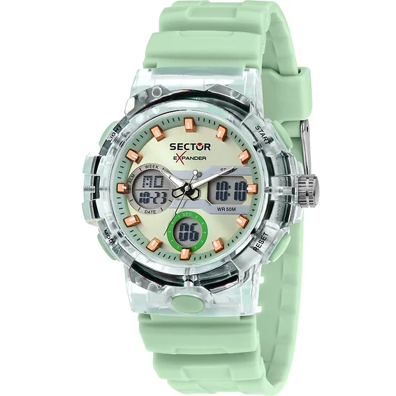 Sector Ex-46 Silicone Strap Green Dial Quartz R3251242502 Men's Watch