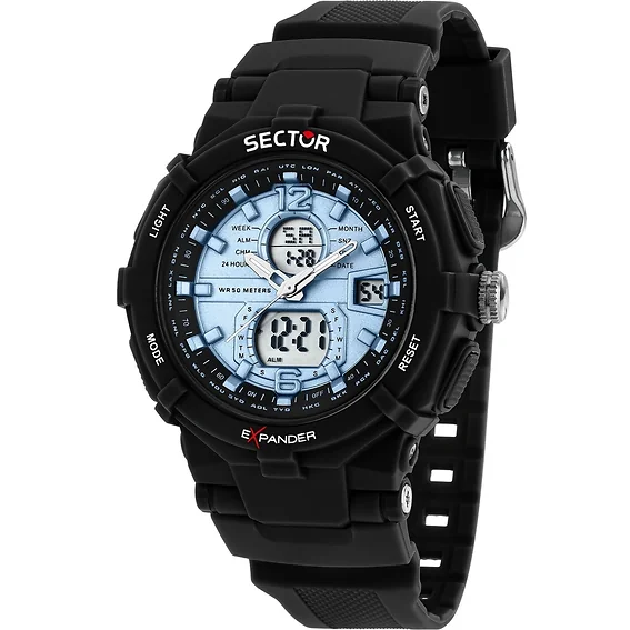 Sector Ex-09 Silicone Strap Blue Dial Quartz R3251296001 Men's Watch