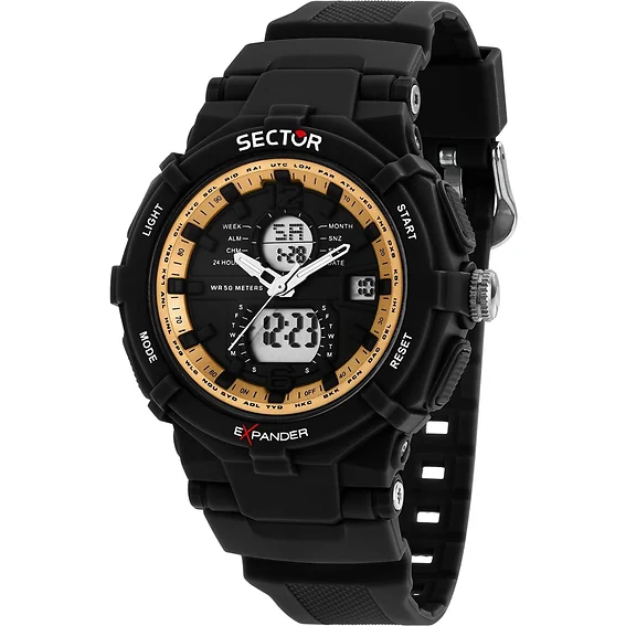 Sector Ex-09 Silicone Strap Black Dial Quartz R3251296004 Men's Watch
