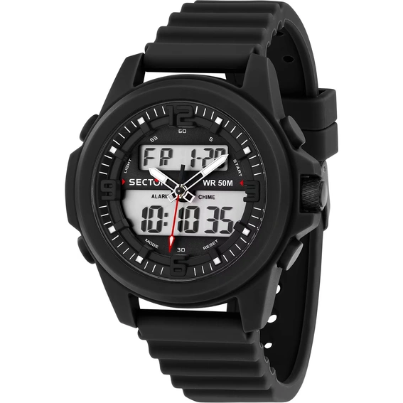 Sector Ex-48 Silicone Strap Black Dial Quartz R3251302001 Men's Watch