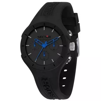 Setor Speed mostrador preto pulseira de silicone quartzo R3251514014 100M relógio masculino