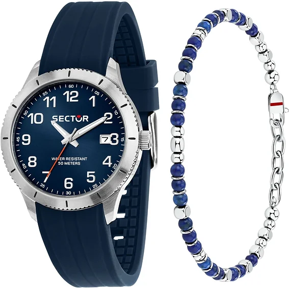 Sector 270 Silicone Strap Blue Dial Quartz R3251578018 Men's Watch With Extra Bracelet