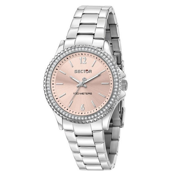 Sector 230 Just Time Crystal Accents Rose Gold Dial Quartz R3253161536 100M Women's Watch