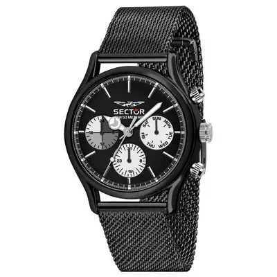 Setor 660 mostrador preto em aço inoxidável quartzo R3253517003 relógio masculino