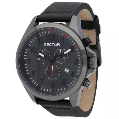 Setor 180 cronógrafo Sunray Gun mostrador pulseira de couro quartzo R3271690026 100M relógio masculino