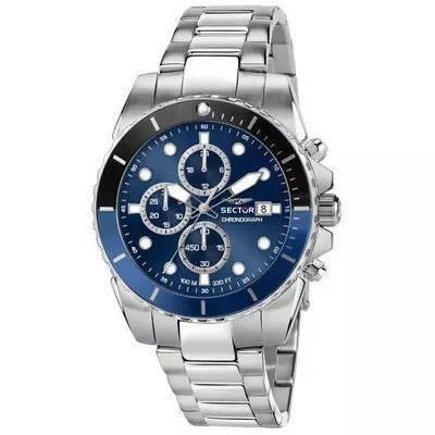 Setor 450 cronógrafo azul Sunray mostrador de aço inoxidável quartzo R3273776003 Relógio masculino 100M