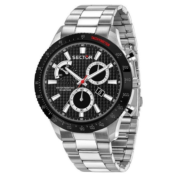 Relógio masculino Sector 270 cronógrafo aço inoxidável mostrador preto quartzo R3273778002