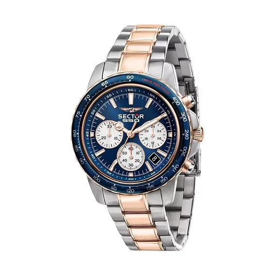 Sector 550 Chronograph Blue Dial Two Tone Stainless Steel Quartz R3273993001 100M Men's Watch
