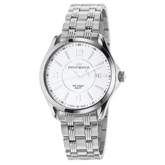 Philip Watch Swiss Made Blaze Stainless Steel Silver Dial Quartz R8253165009 100M Men's Watch