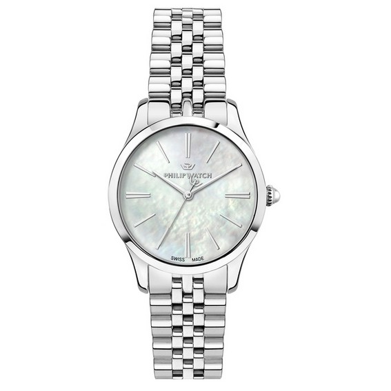 Philip Watch Swiss Made Grace Stainless Steel Mother Of Pearl Dial Quartz R8253208517 100M Women's Watch