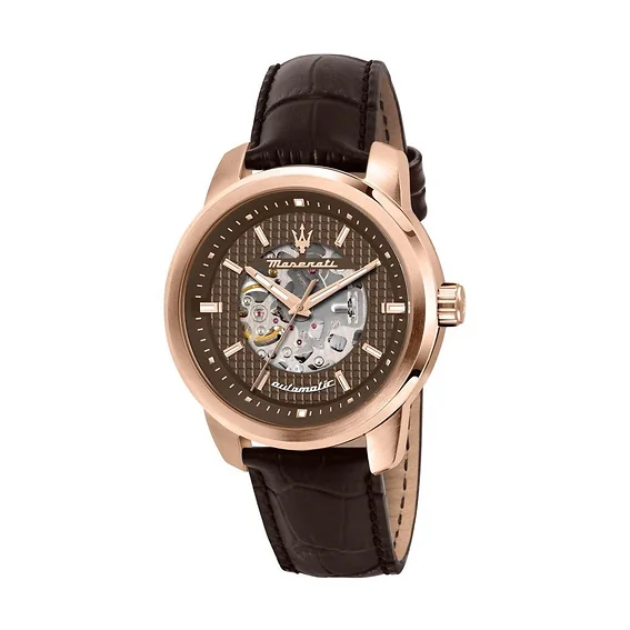 Maserati Successo Brown Skeleton Dial R8821121001 Men's watch