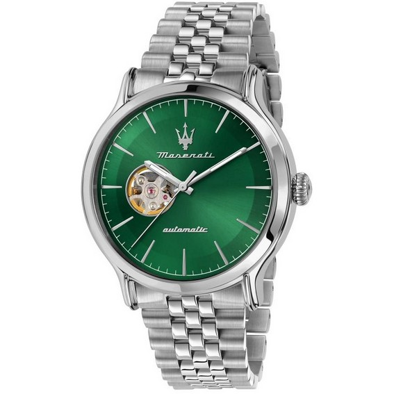 瑪莎拉蒂 Epoca 不銹鋼心形綠色錶盤自動 R8823118010 100M 男士手錶 zh-CHS