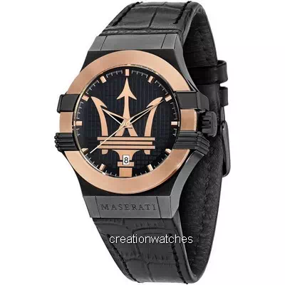 Relógio Maserati Potenza Black Dial Quartz R8851108032 100M Masculino