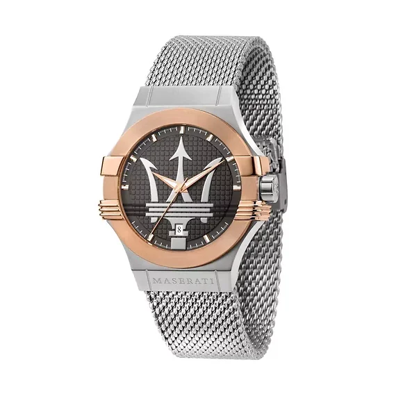 Maserati Potenza Grey Dial Stainless Steel Quartz R8853108007 100M Men's Watch