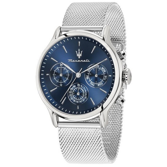 瑪莎拉蒂 Epoca 不銹鋼藍色錶盤石英 R8853118019 100M 男士手錶 zh-CHS