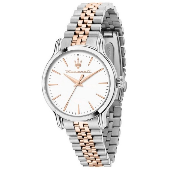 Relógio Maserati Epoca Aço Inoxidável Branco Mostrador Quartzo R8853118520 100M Relógio Feminino