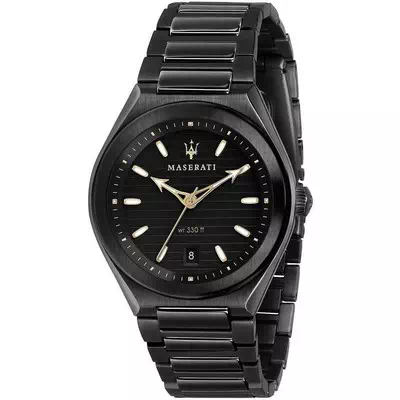 Relógio masculino Maserati Triconic Black Dial Quartz R8853139004 100M