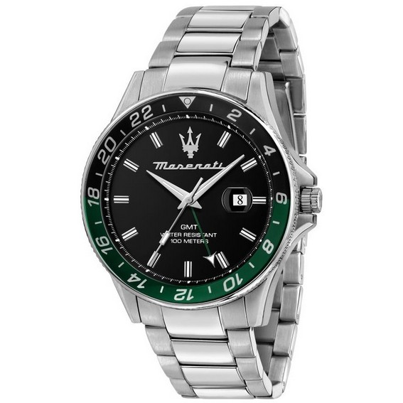Relógio masculino Maserati Sfida aço inoxidável mostrador preto quartzo R8853140005 100M