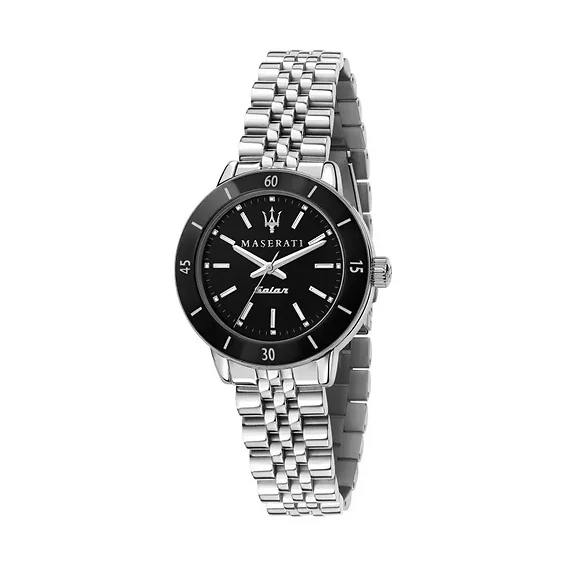 Maserati Successo Black Dial Stainless Steel Solar R8853145506 Women's Watch