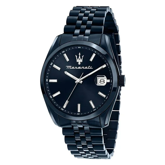 Maserati Attrazione Stainless Steel Blue Sunray  Dial Quartz R8853151016 Men's Watch