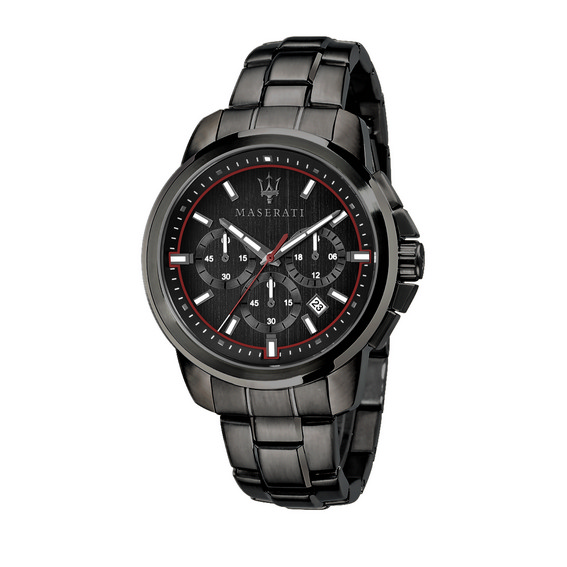 Ανδρικό ρολόι Maserati Successo Limited Edition Chronograph από ανοξείδωτο ατσάλι μαύρο καντράν Quartz R8873621027