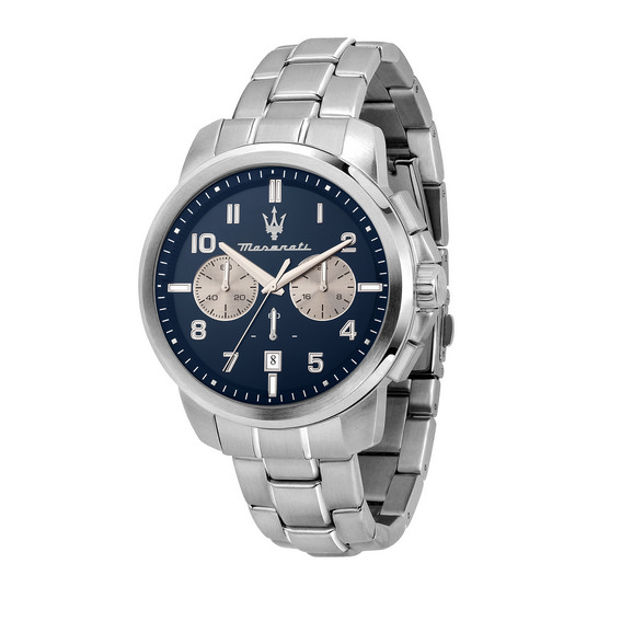 Ανδρικό ρολόι Maserati Successo Limited Edition Chronograph από ανοξείδωτο ατσάλι μπλε καντράν Quartz R8873621029