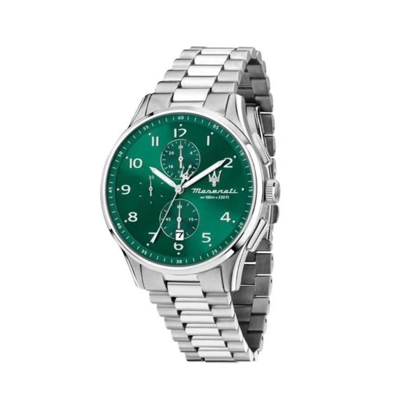 Maserati Sorpasso Chronograph Stainless Steel Green Dial Quartz R8873624006 100M Men's Watch