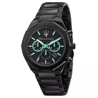 Maserati Aqua Edition chronograph สีดำ dial ควอตซ์ R8873644001 100M Men's Watch