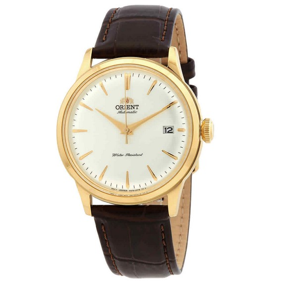 Relógio masculino Orient Classic Bambino mostrador branco automático RA-AC0M01S10B