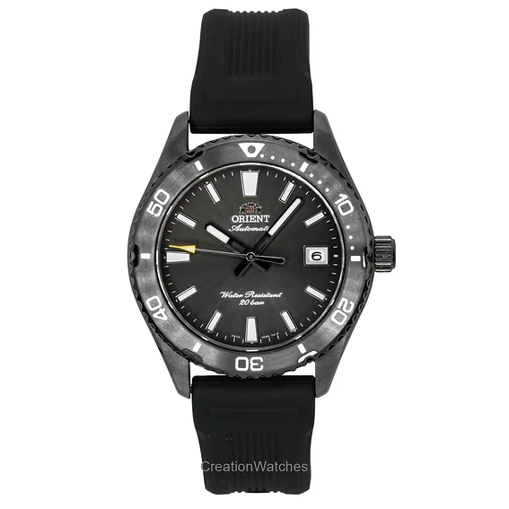 Orient Mako Silicone Strap Black Dial Automatic Diver's RA-AC0Q10N 200M Men's Watch