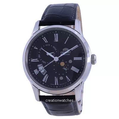 Orient Sun & Moon Black Dial Leather Strap Automatic RA-AK0010B00C Men's Watch
