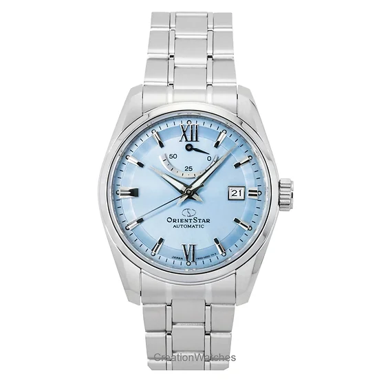 Orient Star Contemporary Stainless Steel Ice Blue Dial Automatic RE-AU0109L 100M Men's Watch