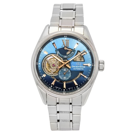Orient Star Contemporary Limited Edition Open Heart Blue Dial Automatic RE-AV0122L00B 100M Men's Watch With Extra Strap