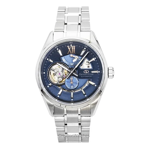 Orient Star Keshiki Limited Edition Stainless Steel Open Heart Blue Grey Dial Automatic RE-AV0132L 100M Men's Watch