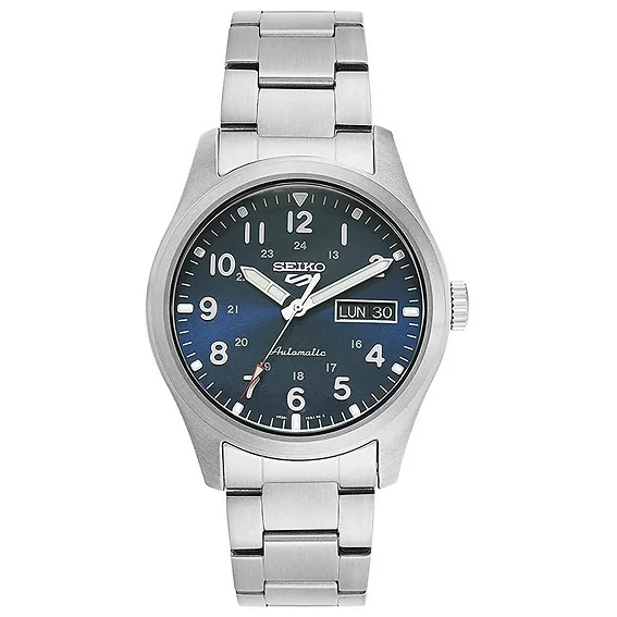 SEIKO 5 Reloj autoático para hobre de acero inoxidable con esfera azul SNXS77 SEIKO 5 Reloj autoático para hobre de acero inoxidable con esfera azul SNXS77
