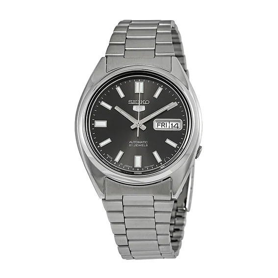 Montre Seiko 5 Automatique SNK381K1 - Boîtier Acier 37mm, Cadran Noir, Bracelet Acier - Homme, Neuve Avec étiquettes
