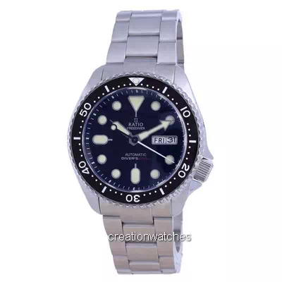 Ratio Black Dial Stainless Steel Automatic Diver's RTA100 200M Men's Watch