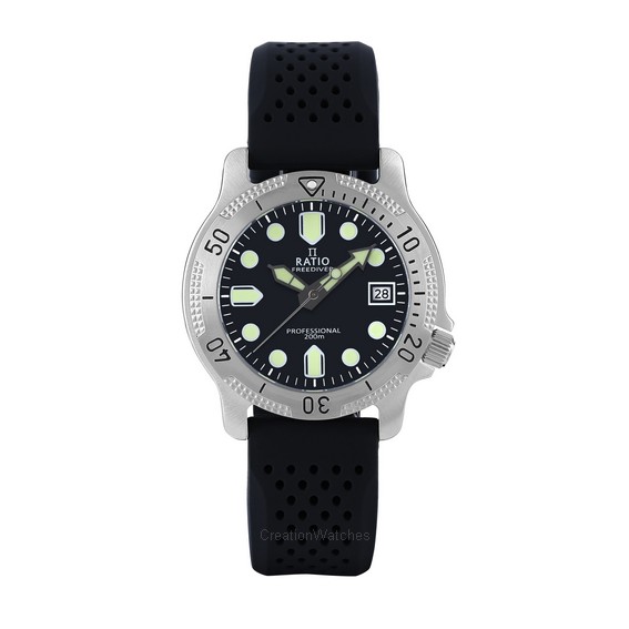 Ratio FreeDiver Professional Sapphire Black Dial Quartz RTF021 200M นาฬิกาข้อมือผู้ชาย