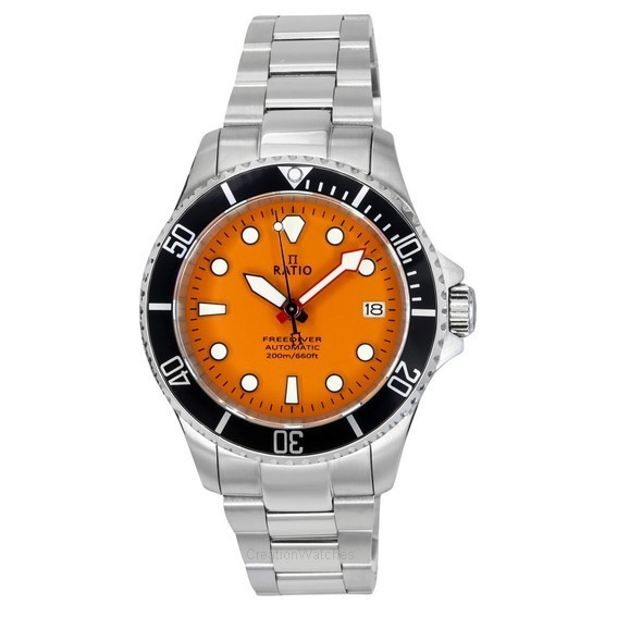 Ratio FreeDiver Sapphire Stainless Steel Orange Dial Automatic RTF045 200M Men's Watch