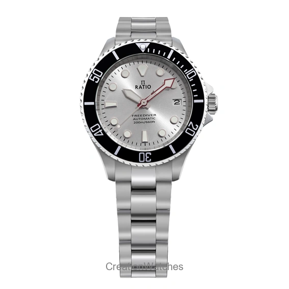 Ratio FreeDiver Sapphire Stainless Steel Silver Sunray Dial